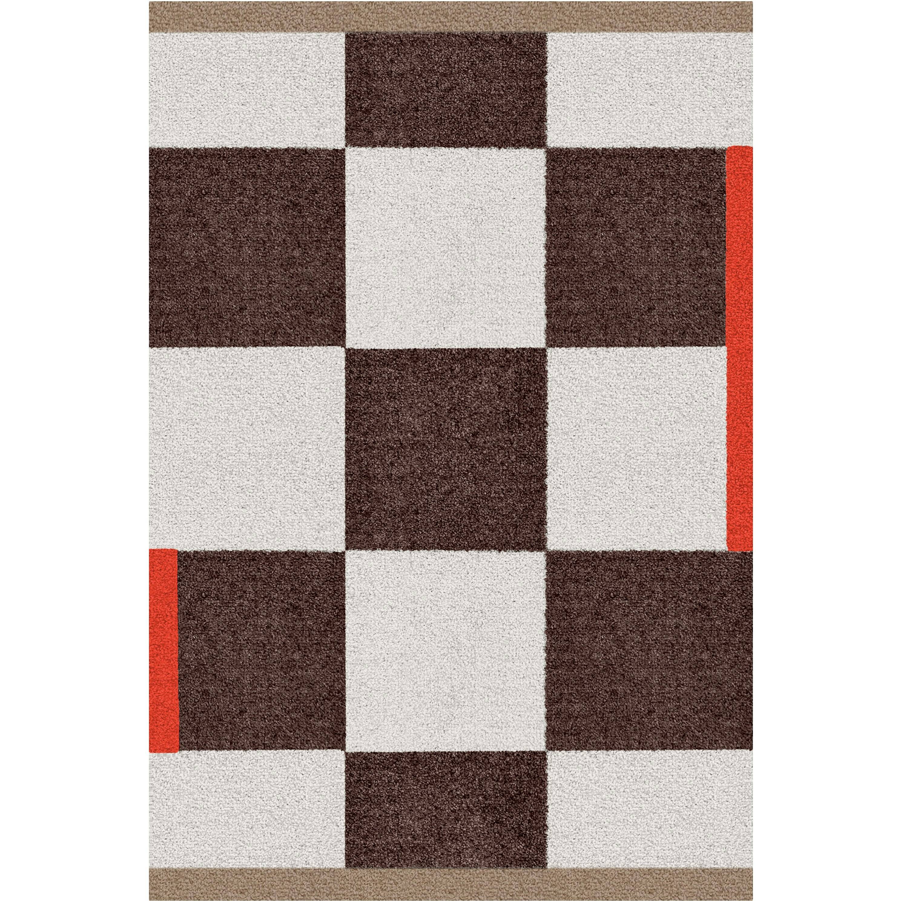 Mette Ditmer Square Plastikmåtte 55x80 Cm - Mønstrede tæpper Nylon Brun - SQUMAS01