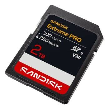 SanDisk SDXC Extreme PRO R300MB/s W250MB/s UHS-II V60 U3 C10 6K  2 TB
