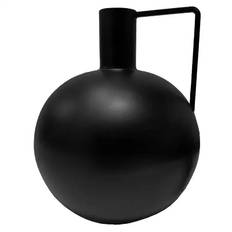 Vase i metal med hank, 21cm