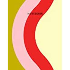 NOTEBOOK: Hourglass Wave Print Composition Notebook in Retro Colors - College Ruled 120 Pages - Large 8.5 x 11 in: Cute Minimal Retro Hourglass Wave Print Notebook