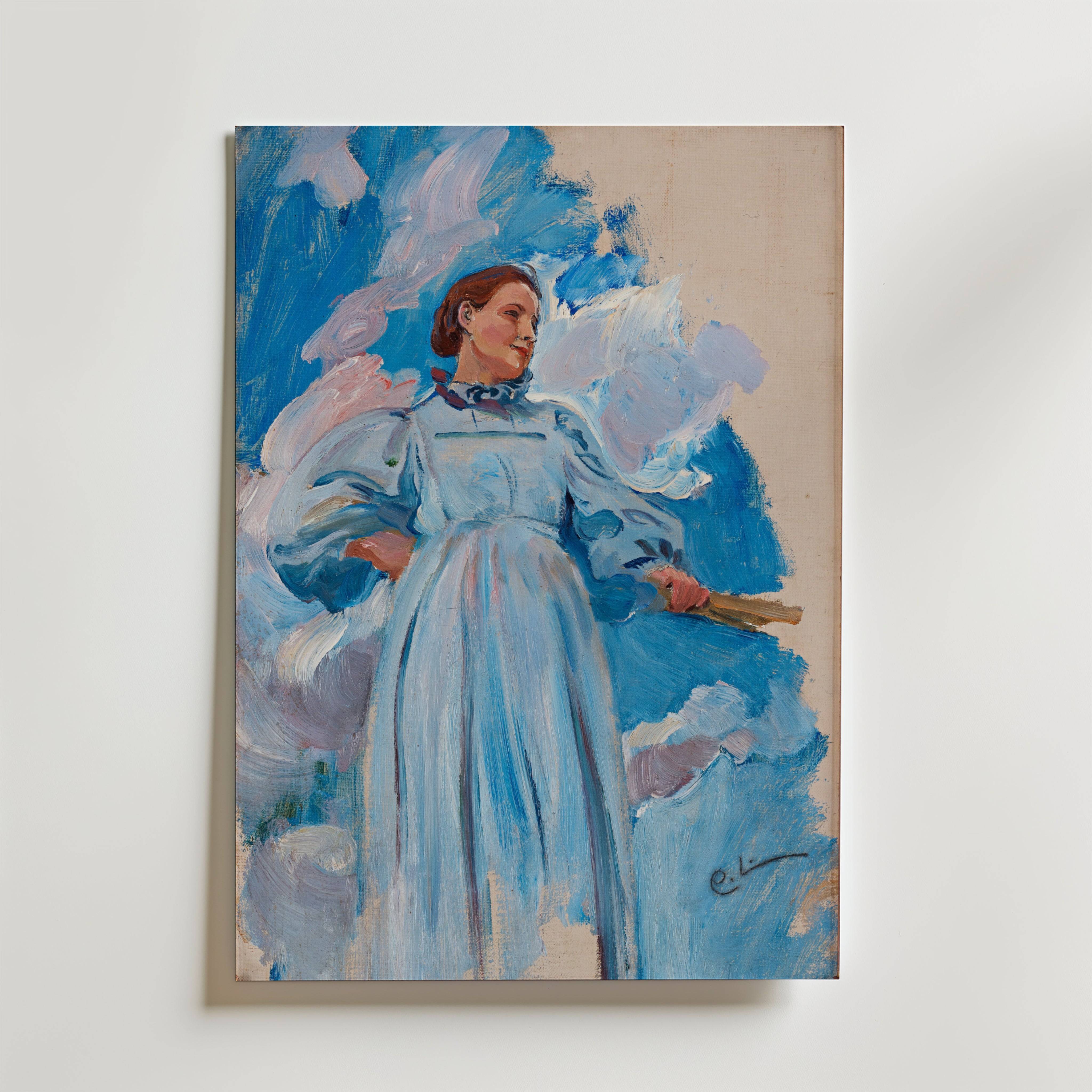Carl Larsson Kvinnofigur och himmel Poster - Fine Art Poster 30x40 cm
