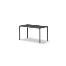 Piloti Bord, sort marquina fra Fredericia Furniture (6610: 75 x 39 x H41 cm, Børstet aluminium)