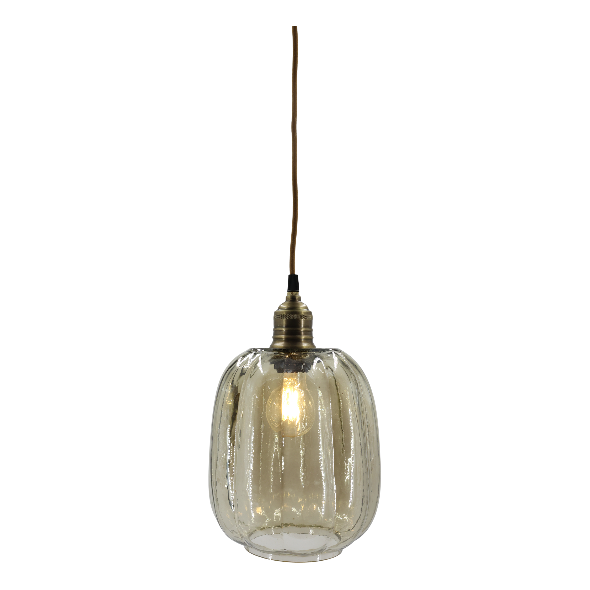 Chic Antique, Lampe med messingtop, H29/Ø19 cm.