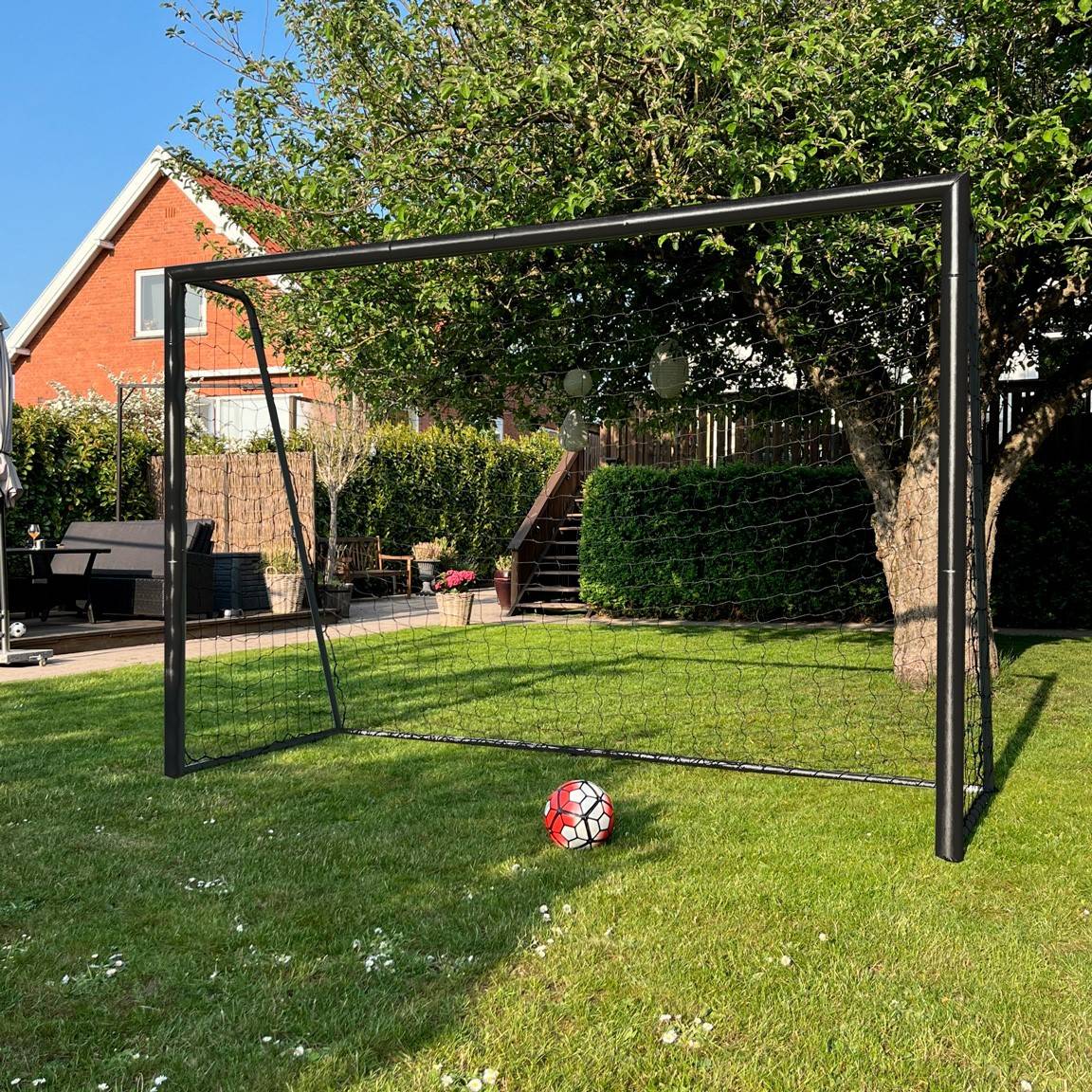 Fodboldmål 300 x 200 cm Freeplay Elite Pro - Galvaniseret Sort Stål.