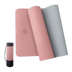 WEIMALL Yoga Mat Thick 10mm Large Dull Color Stylish Lightweight Mesh Case Included Yoga Training Stretch Muscle Training Mat Pink x Light (Mauve
