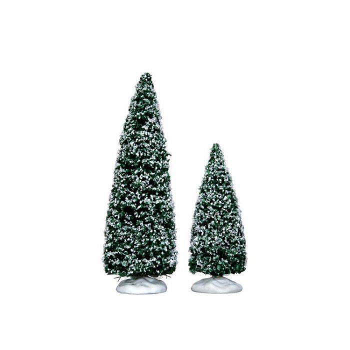Lemax Snowy Juniper Tree Medium & Liten Set