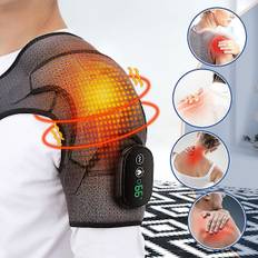 Opvarmningsmassage Apparat Infrarød Terapi Vibration Elektrisk Skulder Massager Wrap Bælte Til Nakke Ryg Krop Gigt Smertelindring gray