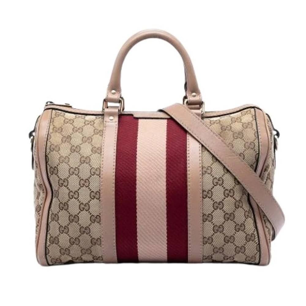 Gucci Vintage Pre-owned Vintage Canvas Satchel - Vintage - Dame - Beige - ONE SIZE - Uld