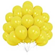 Gula Ballonger, 50 St 12 Tums Latexballonger Pack, Mattgula Ballonger För Barn Gul Solsken Lemon Daisy Honeybee Popcorn Tema Födelsedagsfest Baby Shower Jubileum Karneval Dekorationer