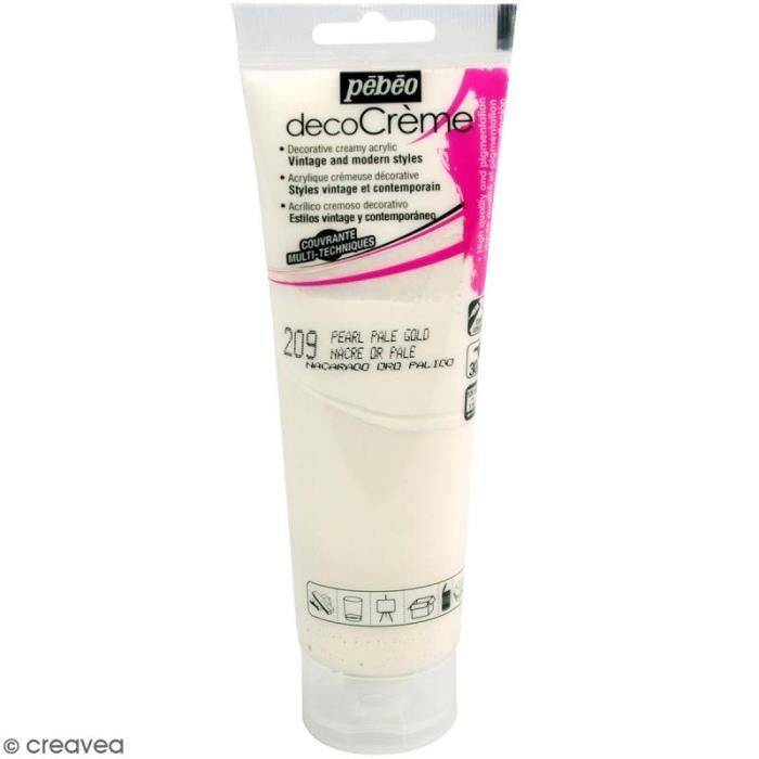 Acrylic paint - PEBEO - DecoCrème - Pale gold - 120 ml - Pearlescent