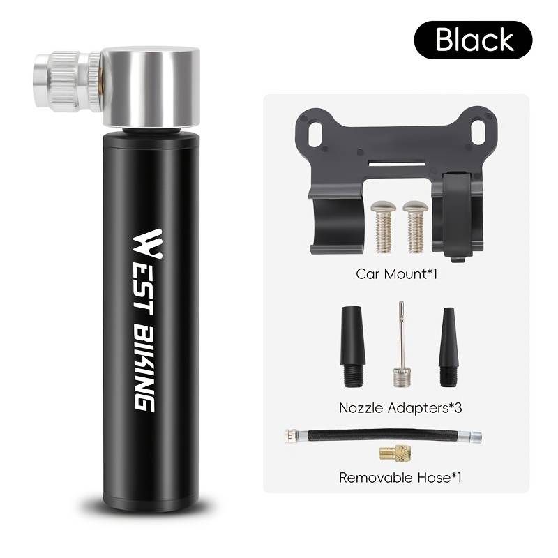 West Biking Mini Bike Pump 120psi High Pressure Bicycle Pump Portable Hand Air Pump Universal Nozzle Mtb Road Bike Aluminum Alloy Tire Inflator Cycling Accessories