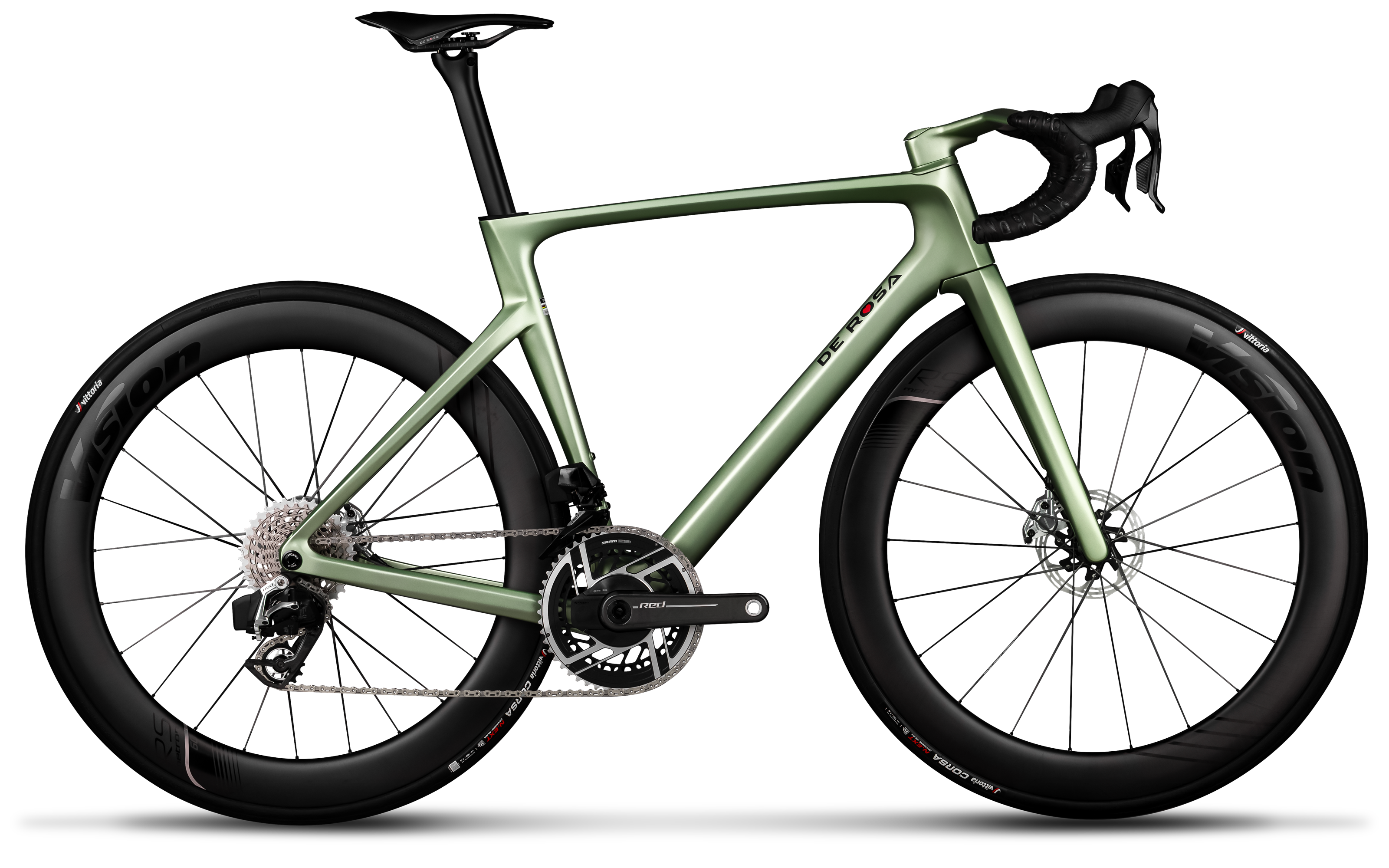 De Rosa Merak | Sram Red E1 + Powermeter | Fulcrum Sharq - Classic Green / XS (51)