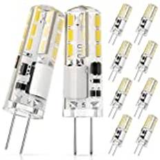 DiCUNO G4 LED-lampa 1.2W, AC/DC 12V med 120 LM, Kallvit 6000K, SMD, Ersättning för 10W halogenlampor, Inte dimbar, Ingen flimmer, 10-pack