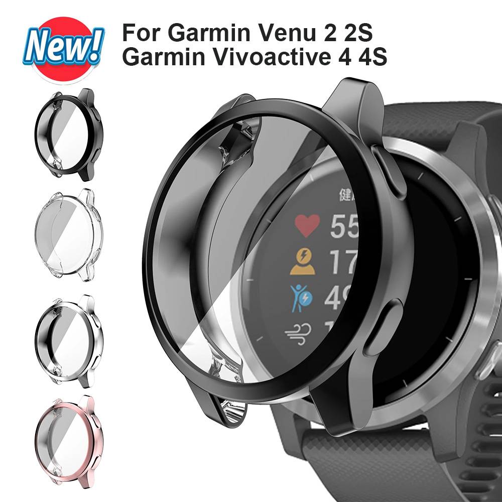 Case For Garmin Venu 2 2S Smart Watch TPU Plating Protection Frame For Vivoactive 4 4S Protective Bumper Accessories No Glass