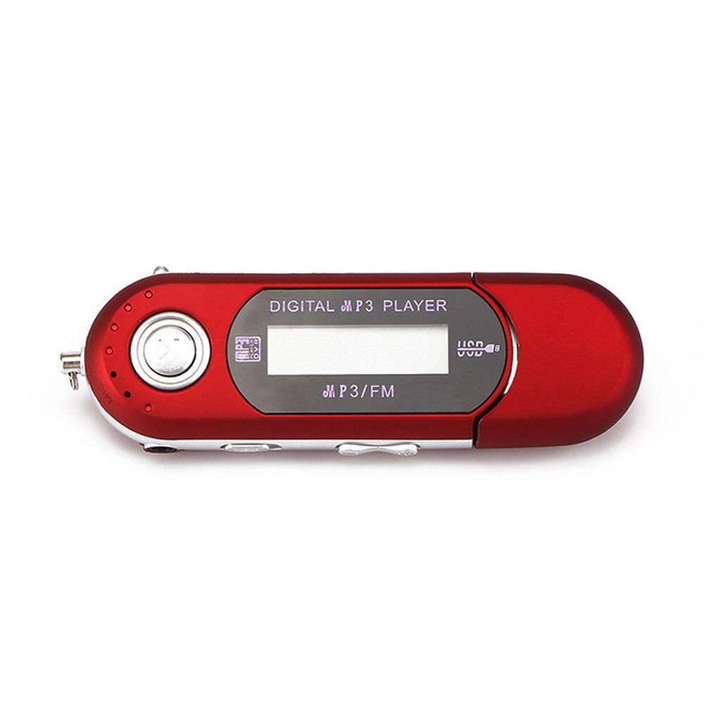Bärbar mini usb blixt lcd digital mp3 spelare support blixt 32gb tf kortplats musikspelare fm-radio - Röd
