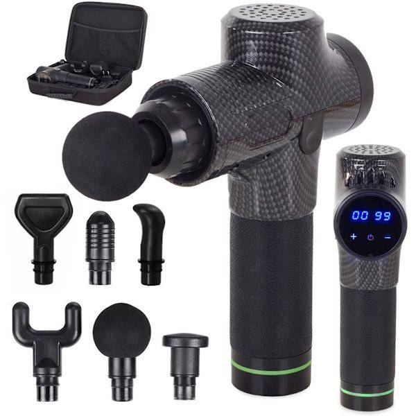 Massagepistol - LCD-display, trådlös med väska