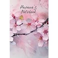 Havana’s Notebook: Personalized Diary Journal for Havana, Stylish Watercolor Apple Blossom Diary, 6"x 9" 160 Lined Pages