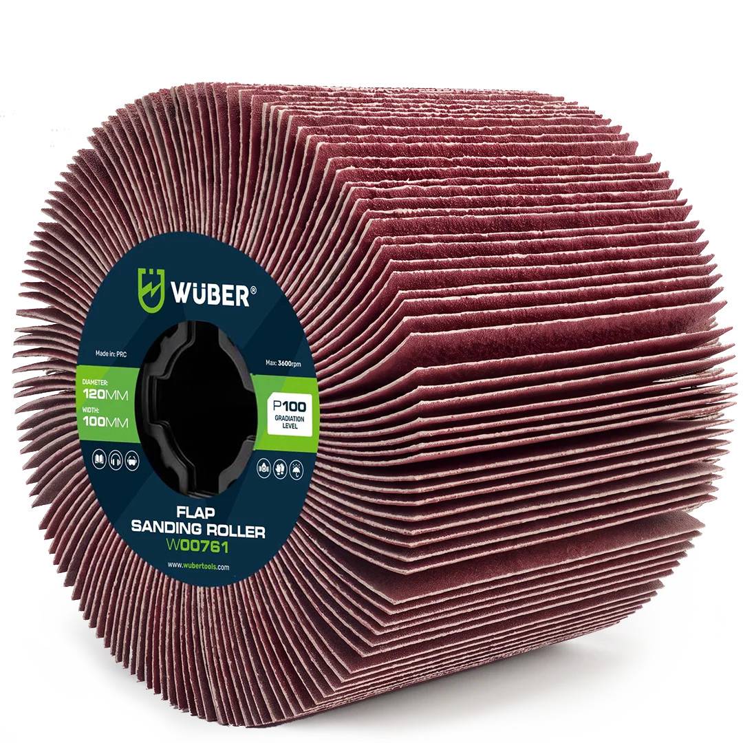 Lamellslipvals P100 för Satineringsmaskin 120x100x19 mm, 2-pack, Wuber Tools