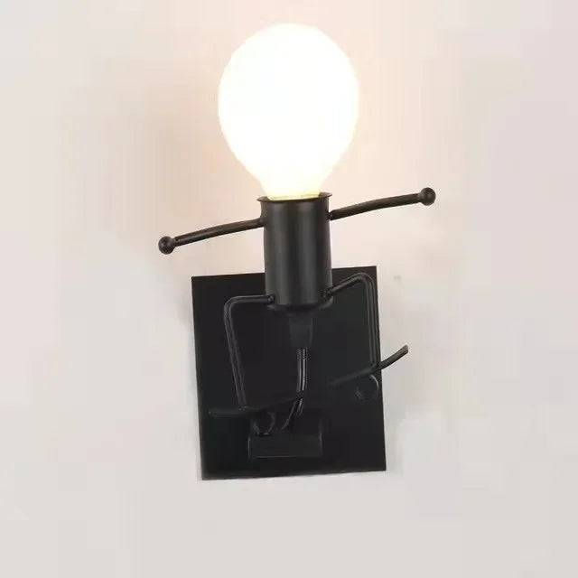 LumiKids - Lekfull LED Vägglampa för Barn - Svart-LD531 / Ingen Glödlampa