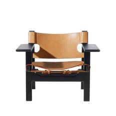 Fredericia Furniture Den spanske stol fåtölj läder natur, svartlack
