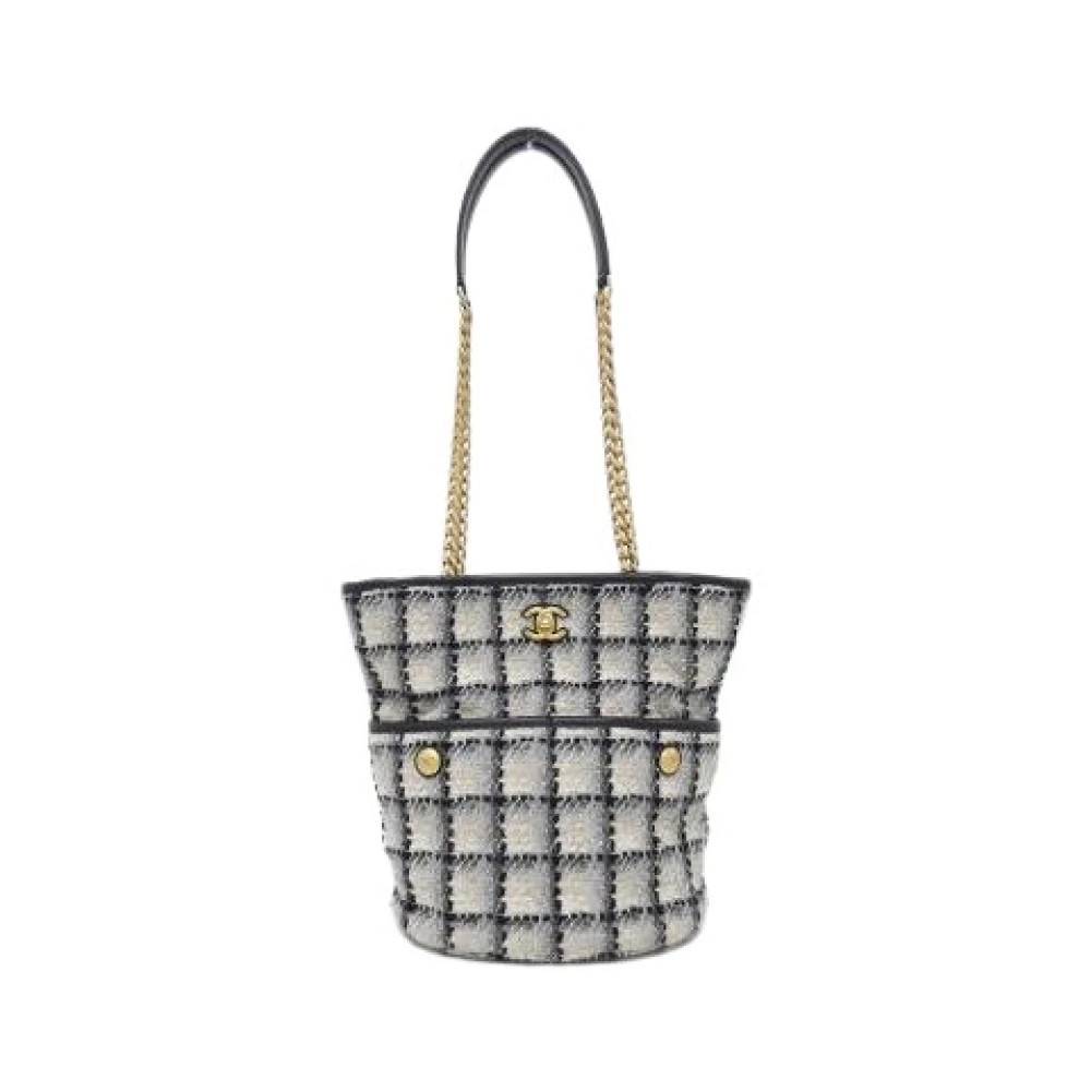 Chanel Vintage Pre-owned Cotton Wool Tweed Shoulder Bag - Vintage - Dame - Flerfarvet - ONE SIZE - Uld