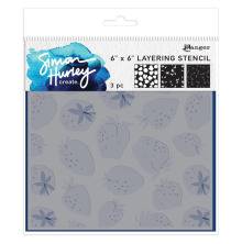 Simon Hurley create. Stencils 6X6 3/Pkg - Very Berry