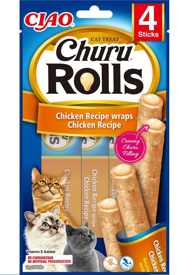 INABA Churu Rolls Kyckling 4x10g kycklingwraps för katter