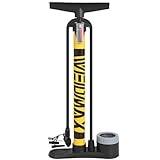 WEIDMAX Cykelpump med tryckmätare, bärbar cykelpump med presta och Schrader-ventiler, cykeldäckpump cykling golvpump spårpump för vägcykel MTB sportbollar etc. (160PSI)