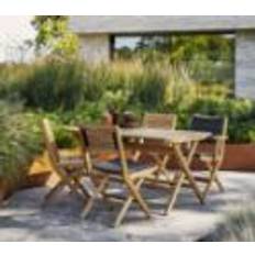 Cane-line Outdoor Flip Klapstol inkl. Sæde- og Ryghynde SH: 47 cm - Dark Grey/Teak