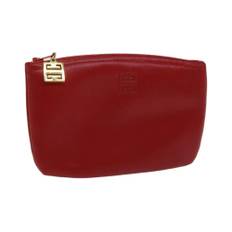 Givenchy Pre-owned, Pre-owned, Dame, Rød, ONE SIZE, Læder, Rød læder kosmetik taske
