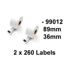 Dymo 99012 Adresseetiketter 89mm*36mm 260*2 labels kompatibel