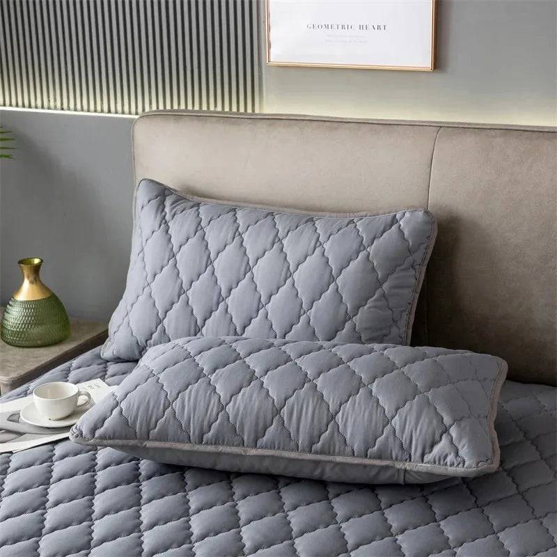 2 Pieces Waterproof Pillowcase Anti Stain Machine Washable Pillow Cover Bedroom Decoration Suitable For With Children And Pets - DarkGrey / 2pc Pillowcase
