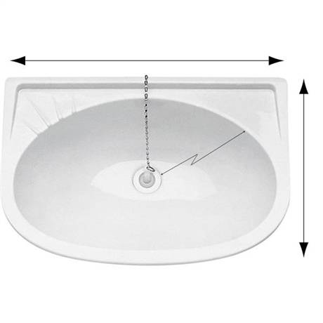 Tvättställ plast rektangulärt 395x275mm