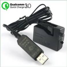 Qc3.0 usb to lp e5 lpe 5 dummy battery ack -e5 dr-e5 dc coupler for canon eos 450d 500d 1000d 2000d kiss f x2 x3 rebel xsi xs t1i