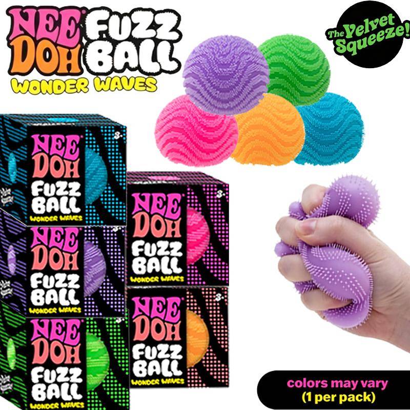 Needoh Fuzz Ball Wonder Waves Fidget Squish Spiky Ball Stress Relief Toy Maltose Slow Rebound Relief Anxiety Heal Relax Gifts