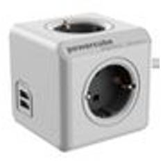 ALLOCACOC PowerCube Extended USB incl. 1,5 m Cable grey Type F