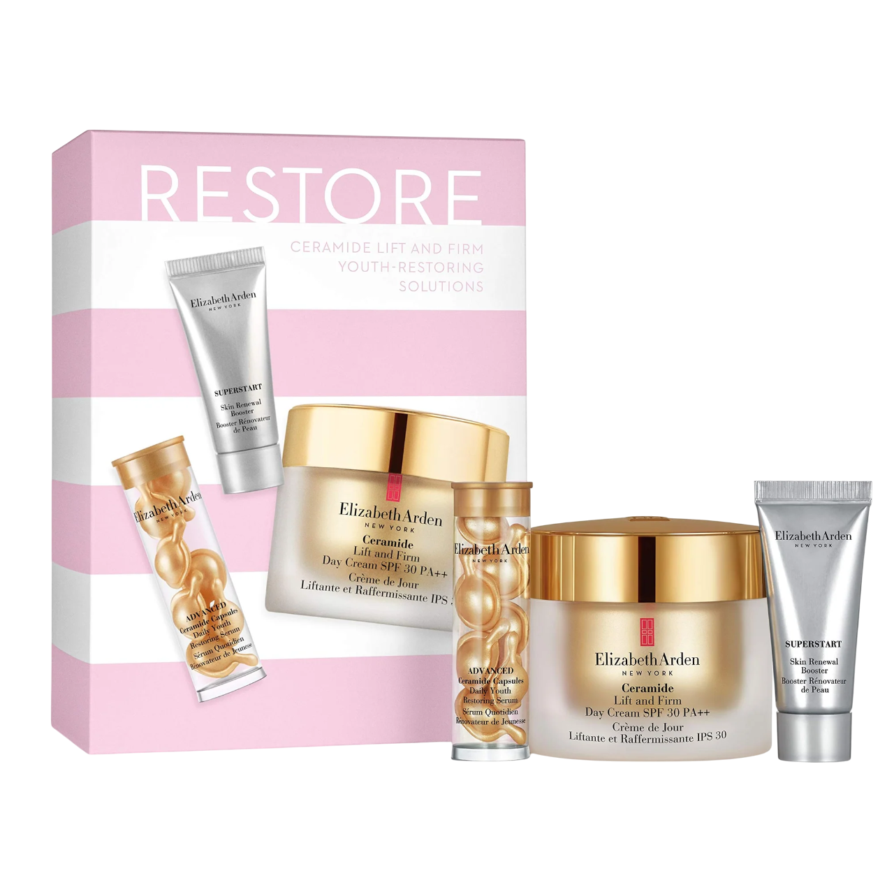 Elizabeth Arden Restore Presentset: Superstart Serum 5 ml + Ceramide Cream SPF 30 50 ml + Capsules 7 pcs