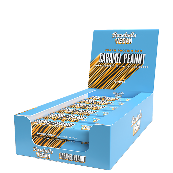 12 x Barebells Vegan Protein Bar, 55 g, Peanut Caramel