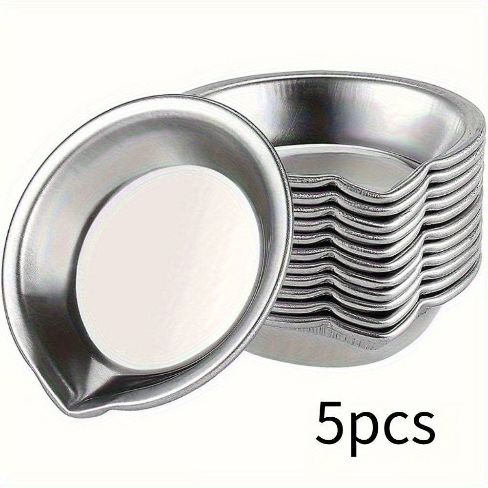 TEMU Set Of 5 Mixing Palettes Made Of Stainless Steel, Round , Designed For Mixing Spray Paint And Other Painting Materials