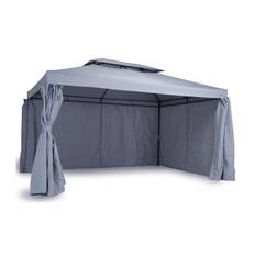 Paviljongpaket Bermuda 3x4 m inkl Paviljongväggar - Ljusgrå Komplett paviljong Svart Comfort Garden