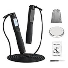 Hopprep, intelligent räknning, hopprep, justerbart digitalt räknande hopprep med kaloriräknare och larmpåminnelser, smart hopprep för fitnessträning, gym, MMA, boxning (B)