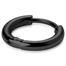 Huggie | 7 mm Svart Ringörhänge i Kirurgiskt Stål
