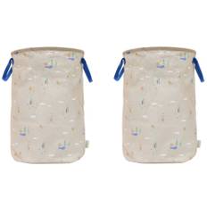 OYOY Mini Foxy Opbevaringskurv H54 cm, Beige/Blå