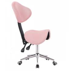 Arbetsstol Sadelpall ROSA silver & guld Velour