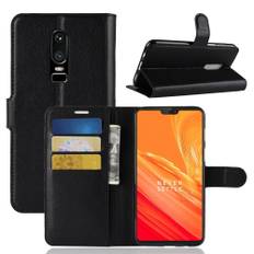 OnePlus 6 - Læder cover / pung - Sort