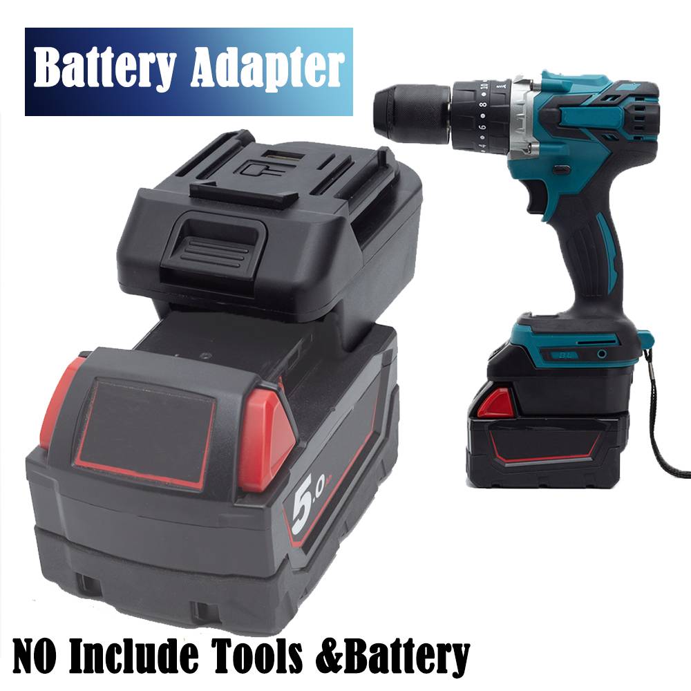 Battery Adapter Converter for Milwaukee 18V Lithium to for Makita 18V Cordless Electric Drill Power Tool (Without Battery)