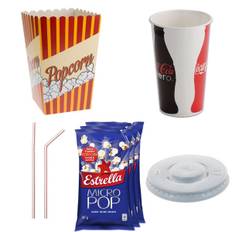 Biopaket King Size Popcorn salt, Cola bägare m.m