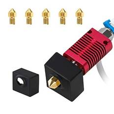Mk8 Hot End Ekstruder Hot End Kit Med 0,4mm Dyse*5 Og Silikonehylster*1 Til Ender 3 / Ender 3s / Ender 3 Pro 3d-printer