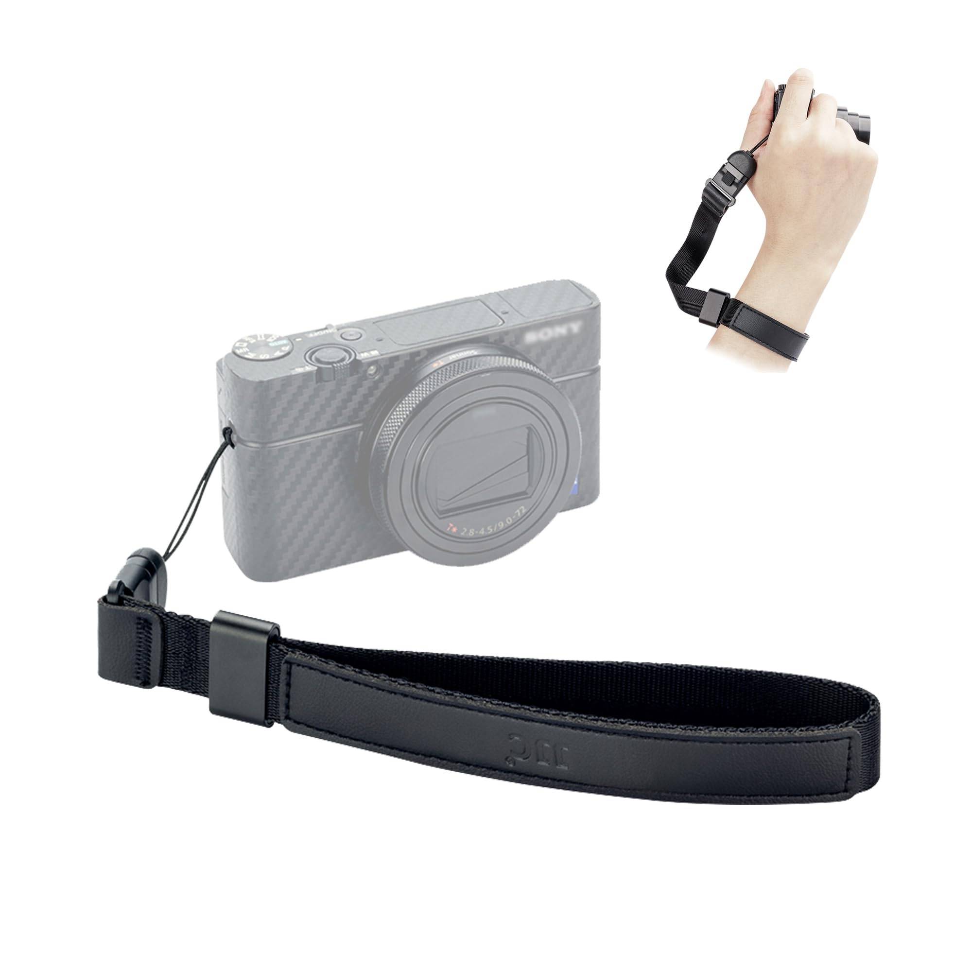 JJC Quick Release Hand Strap with Magnetic Wrist Buckle for Drop Compatible with Canon PowerShot SX740 Leica Olympus Ricoh and Other Compact Digital svart