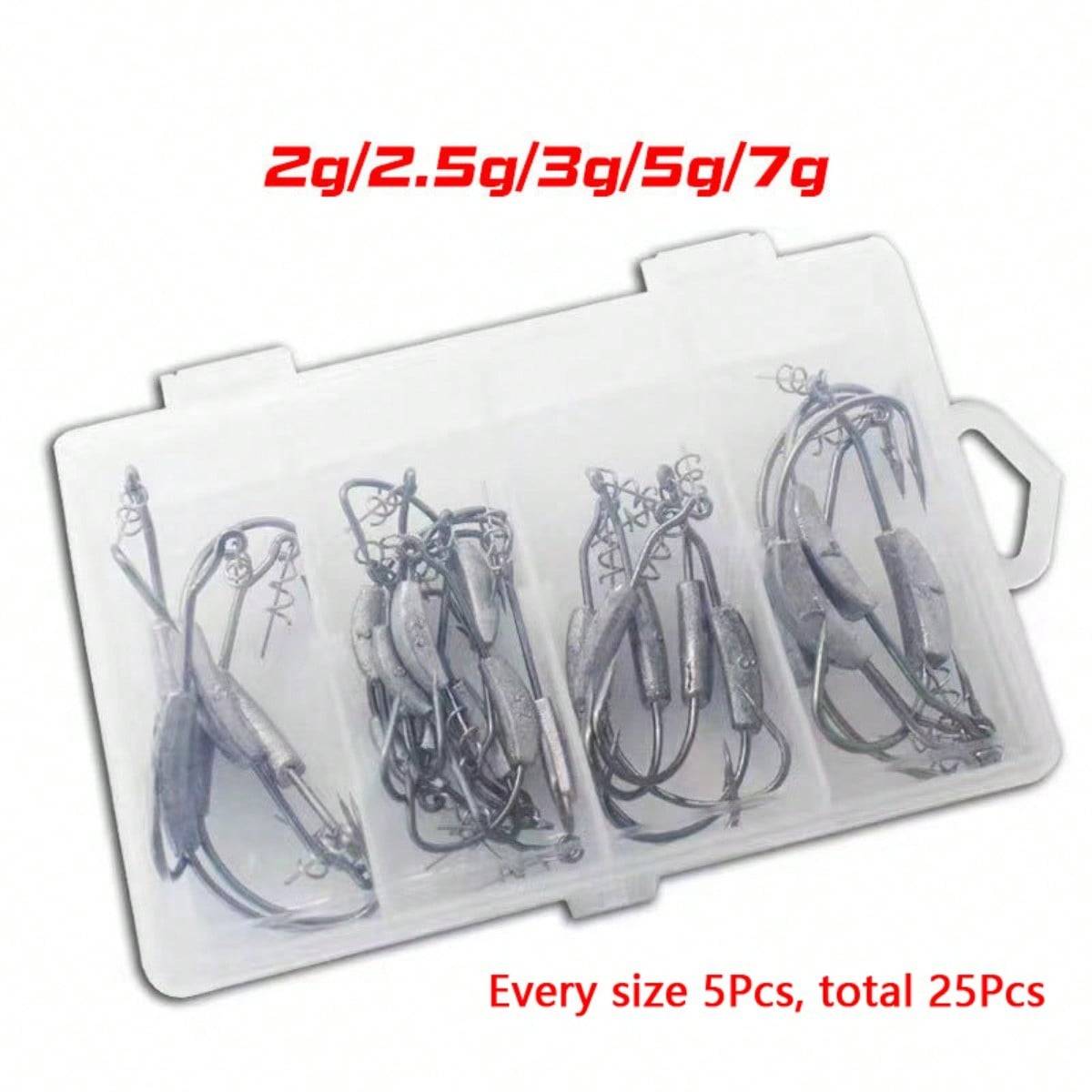 25pcs/box Jig Head Fishing Hooks Hooks Weighted Jigging Heads Swimbait Fishhooks For Soft Plastics Worm Hooks